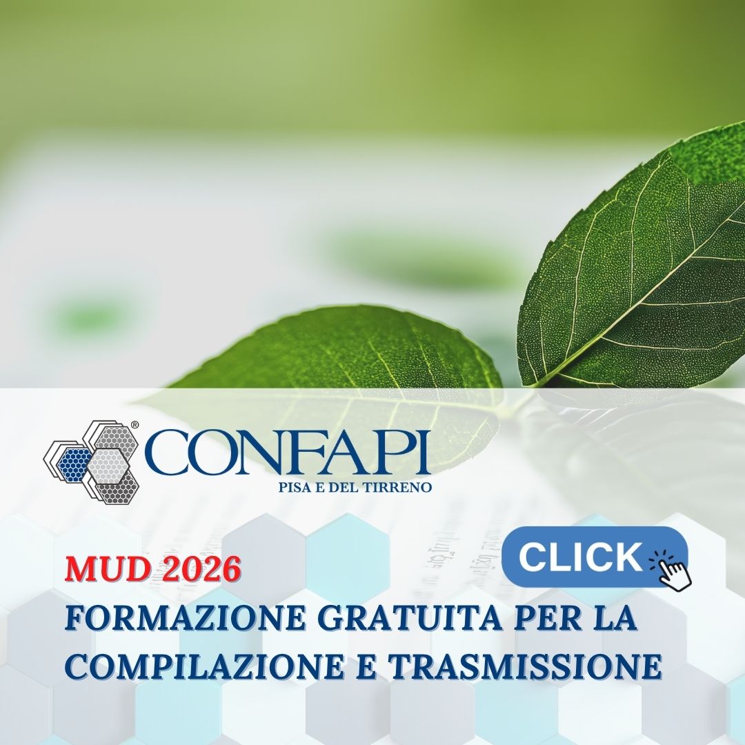 MUD 2026: formazione gratuita per la compilazione e trasmissione Confapi Pisa e del Tirreno