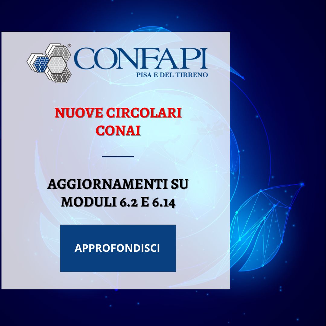 Nuove circolari CONAI: aggiornamenti su moduli 6.2 e 6.14 Confapi Pisa e del Tirreno