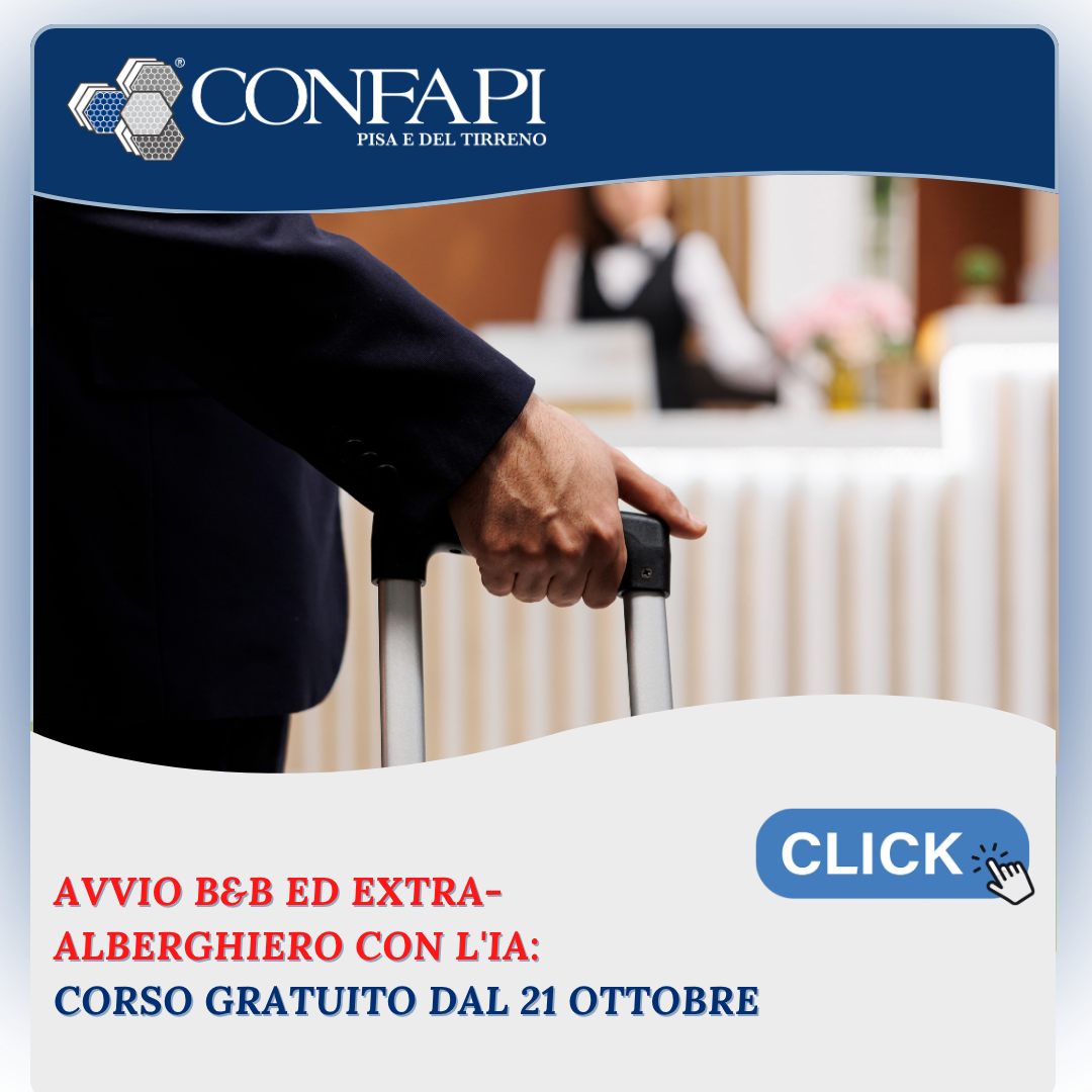 B&B e AI per il turismo: percorso formativo per l'avvio e la gestione innovativa delle strutture ricettive in Toscana
