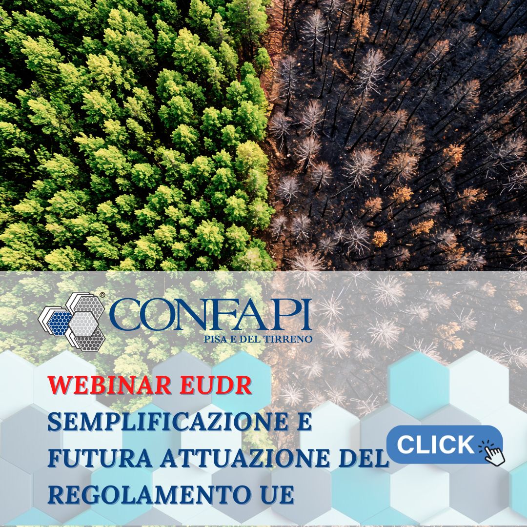 Webinar EUDR: semplificazione e futura attuazione del Regolamento UE Confapi Pisa e del Tirreno