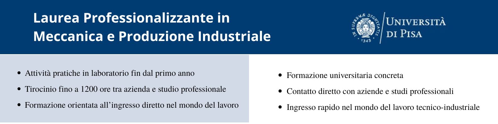 Laurea Professionalizzante in Meccanica e Produzione Industriale