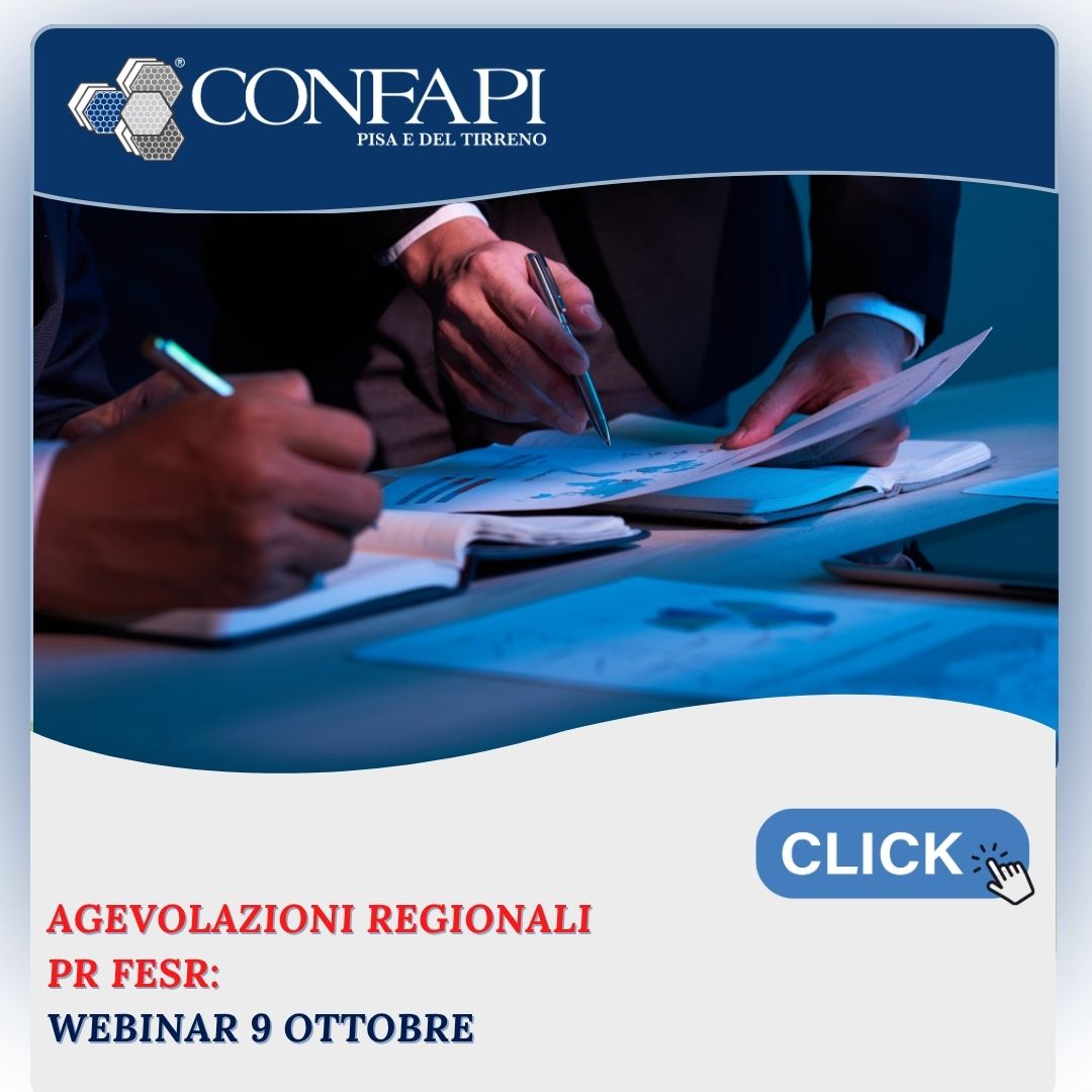 Le agevolazioni regionali a sostegno degli investimenti delle PMI: webinar del Sistema Camerale e della Regione Toscana