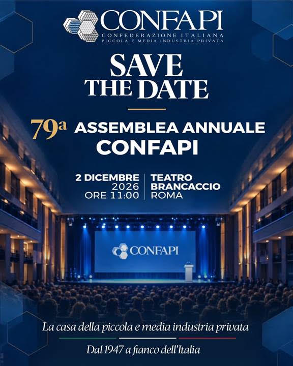 79ª Assemblea Annuale Confapi: appuntamento il 2 dicembre 2026 a Roma