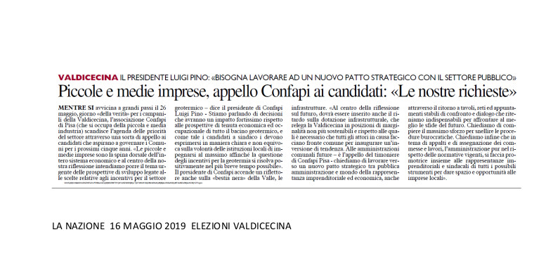 RASSEGNA CONFAPI PISA SU ELEZIONI 2019 d