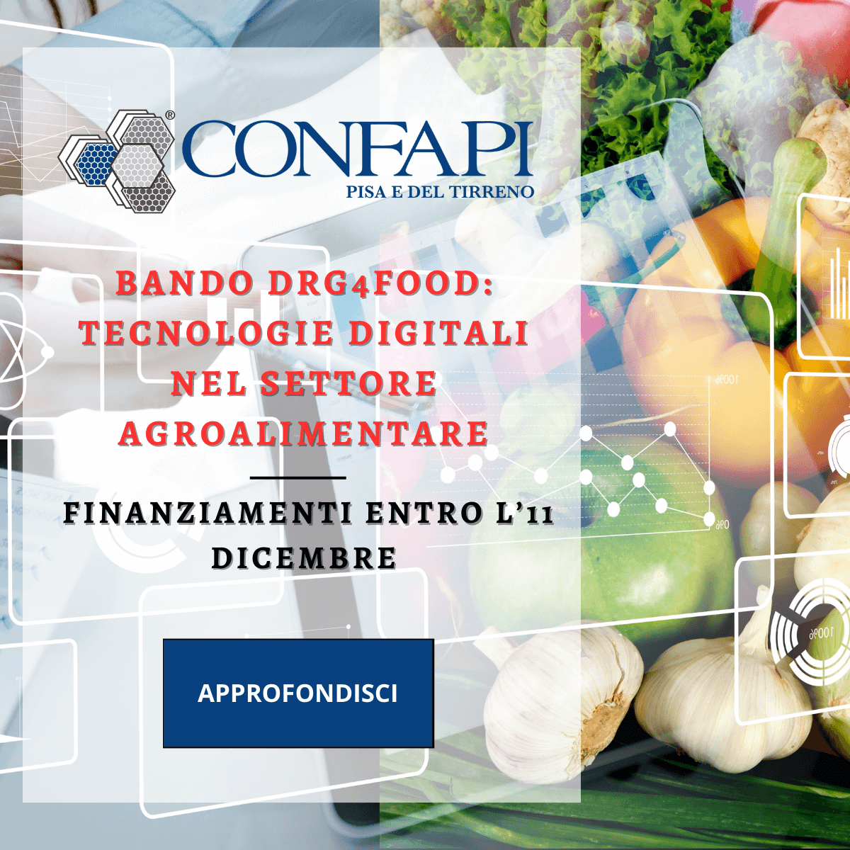 BANDO DRG4FOOD - TECNOLOGIE DIGITALI NEL SETTORE AGROALIMENTARE Confapi Pisa e del Tirreno
