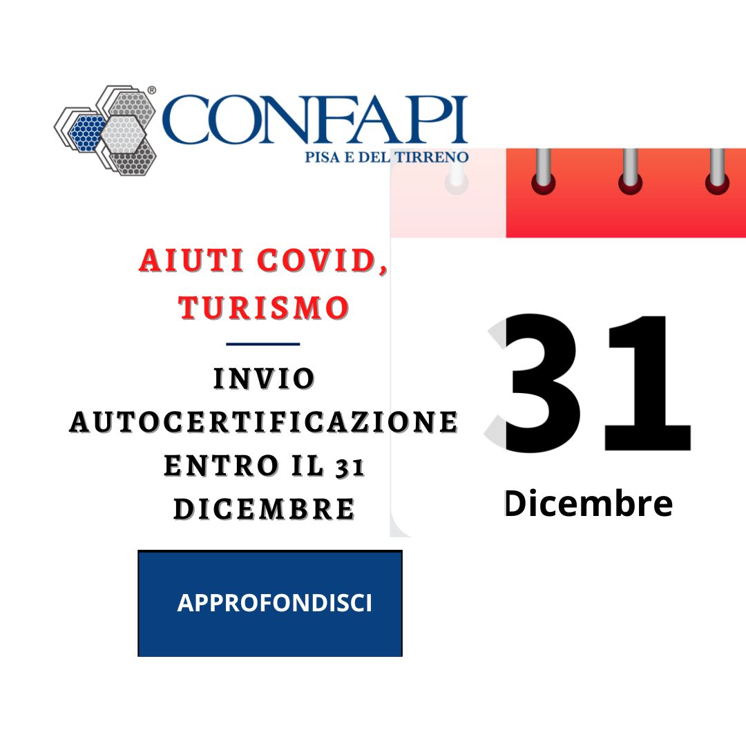 AIUTI COVID, TURISMO Confapi Pisa e del Tirreno