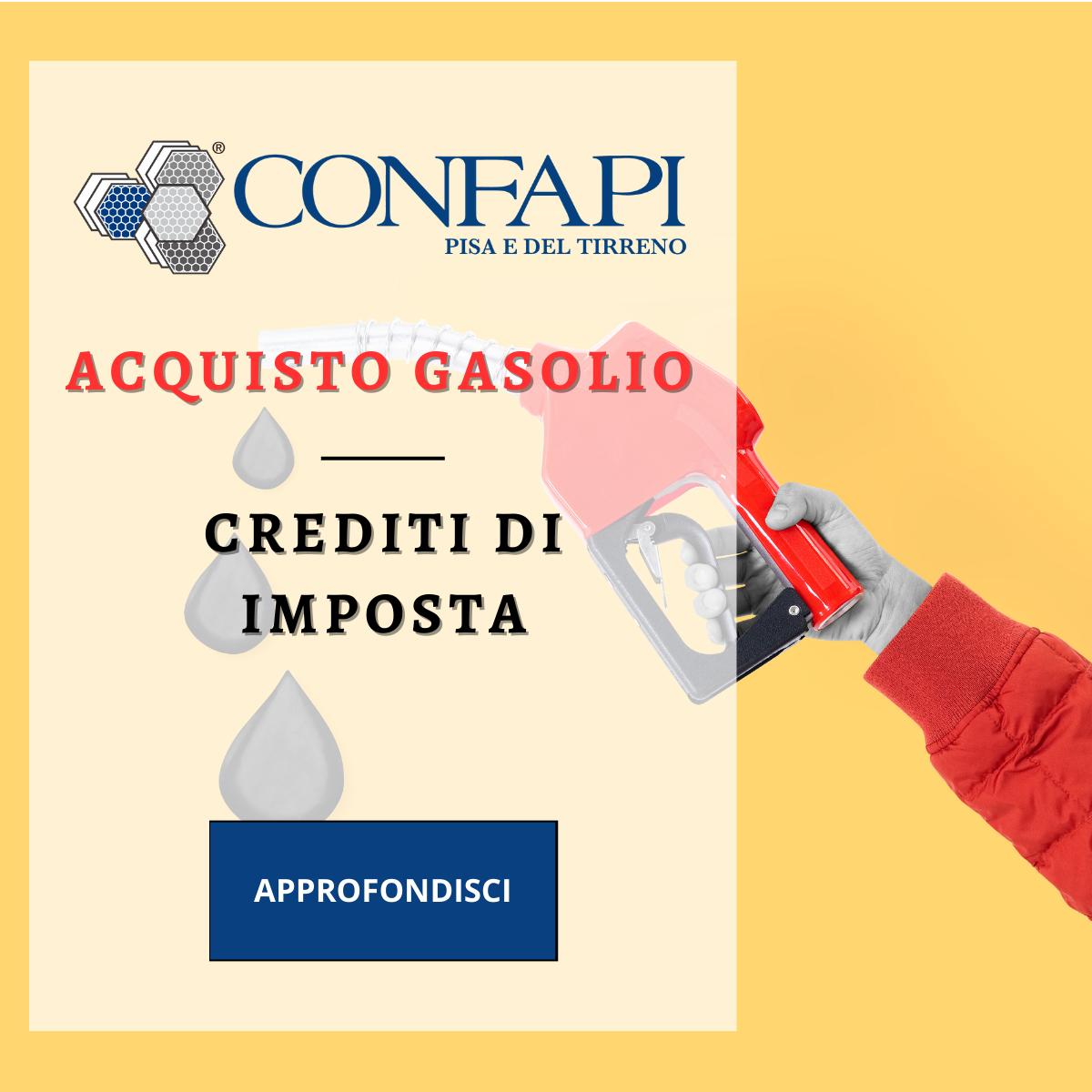 CREDITI DI IMPOSTA - ACQUISTO GASOLIO    Confapi Pisa e del Tirreno
