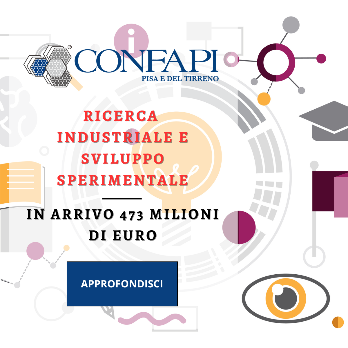 RICERCA INDUSTRIALE E SVILUPPO SPERIMENTALE: IN ARRIVO 473 MILIONI DI EURO  Confapi Pisa e del Tirreno