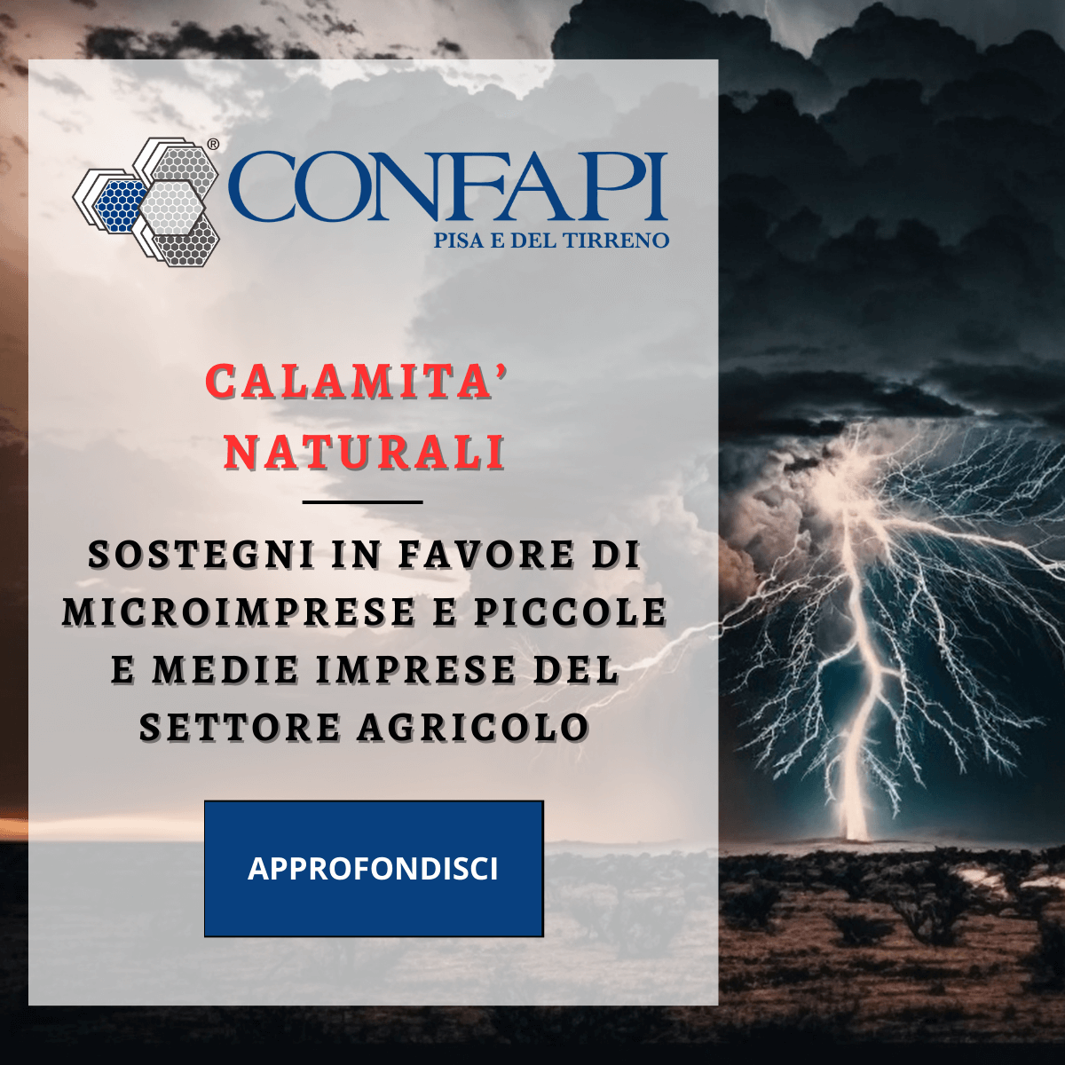 CALAMITÀ NATURALI Confapi Pisa e del Tirreno