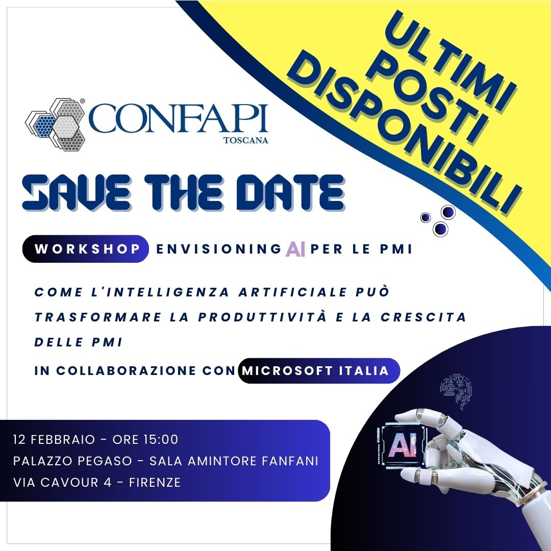 Confapi Toscana e Microsoft Italia: Workshop Evisioning AI per le PMI Confapi Pisa e del Tirreno