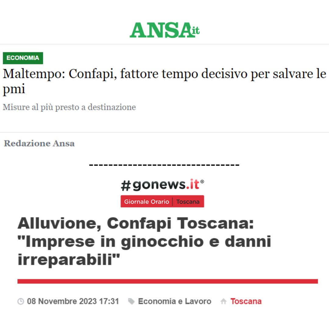 Emergenza alluvione 2023 - Contatti e news per le imprese Confapi Pisa e del Tirreno