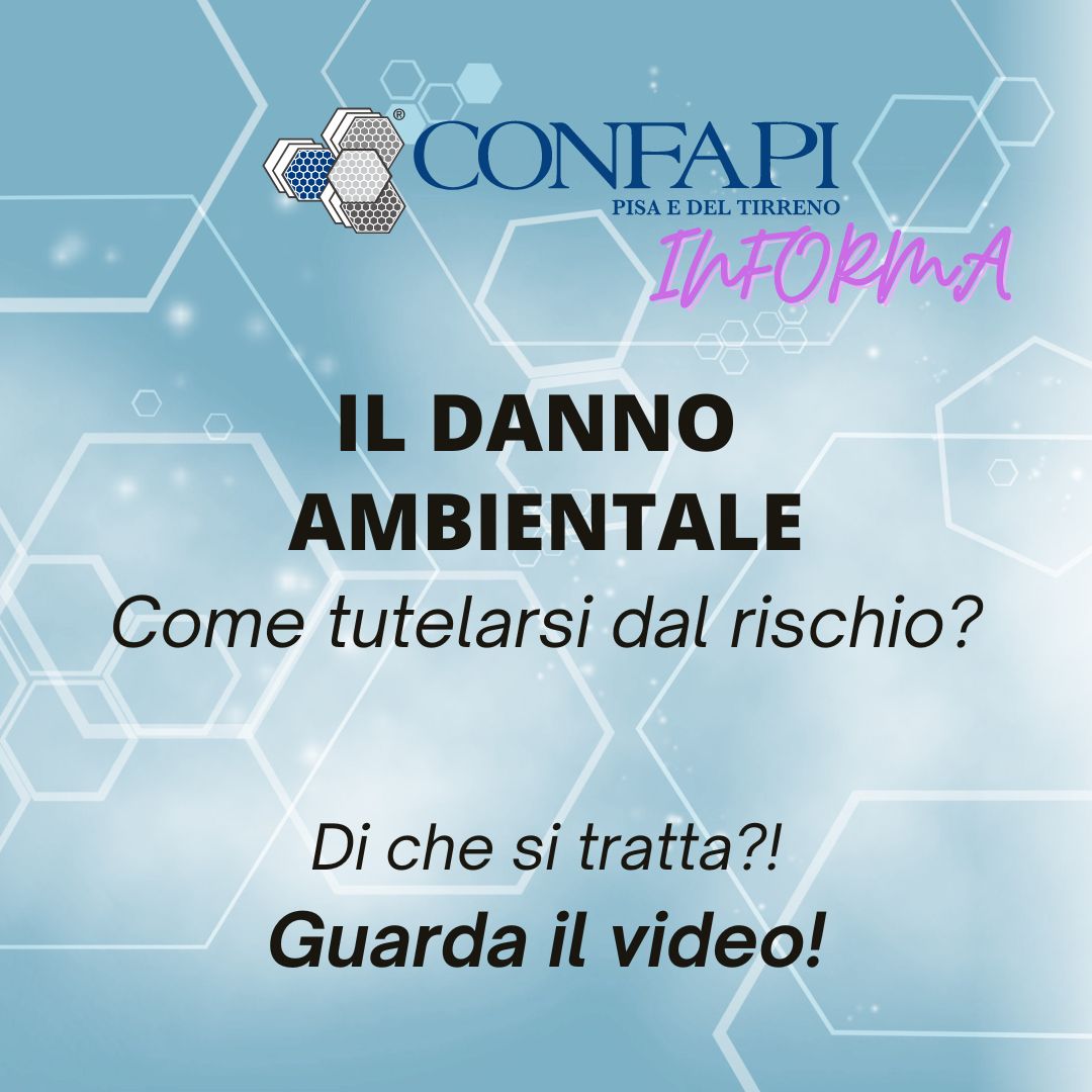 VIDEOPILLOLE INFORMATIVE - IL DANNO AMBIENTALE. Come tutelarsi dal rischio? Confapi Pisa e del Tirreno