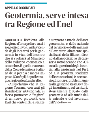 Il Tirreno 0708 comunicato